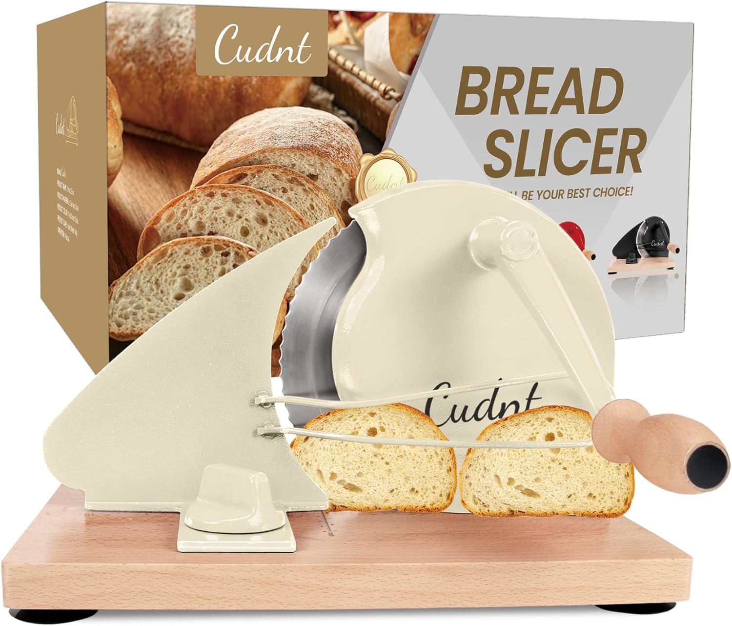 Manual Bread Slicer for Homemade Sourdough Bread with Metal Rails