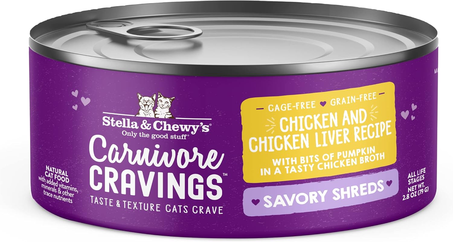 Stella & Chewy's Savory Shreds Wet Cat Food for Picky Eaters