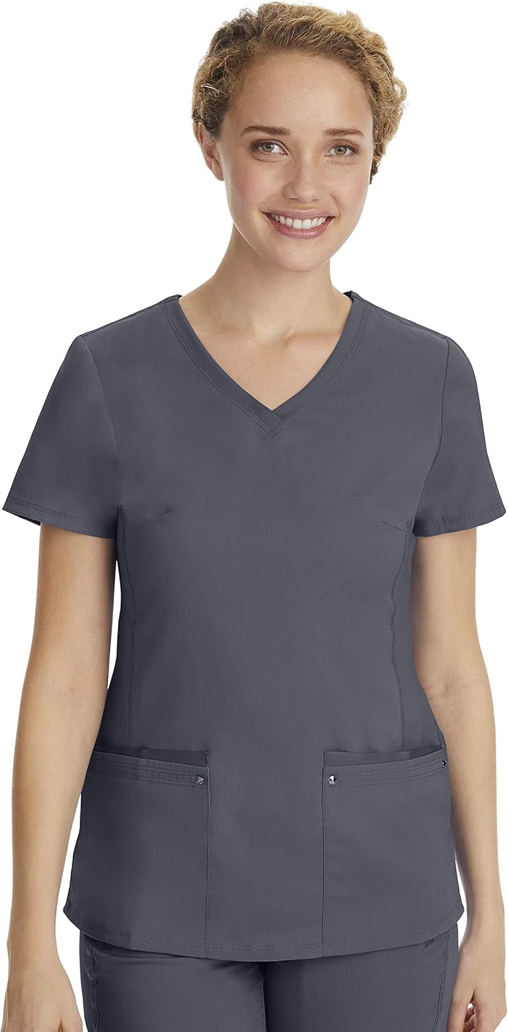Healing Hands Women's V-Neck Scrub Top with 2 Pockets
