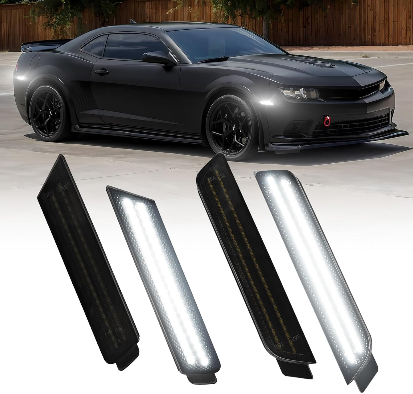 AUTOONE LED Side Marker Lights for 2010-2015 Chevrolet Camaro