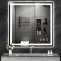 Koonmi 40x40 LED Bathroom Mirror - Backlit and Front Lit with Anti-Fog