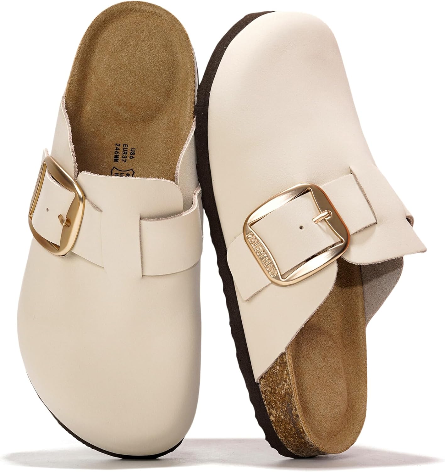 Project Cloud Genuine Leather Clogs for Women with Memory Foam