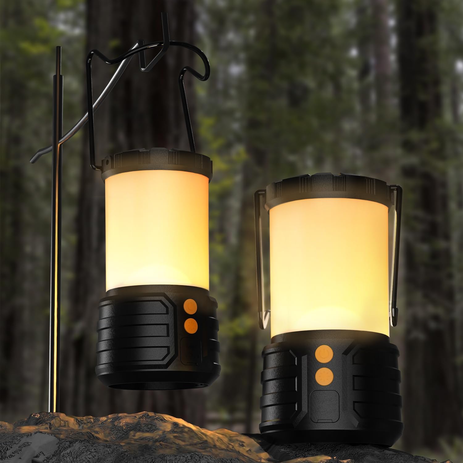 Rechargeable LED Lanterns: Bright, Waterproof, Portable - Must-Have for Emergencies! - 2 Pack