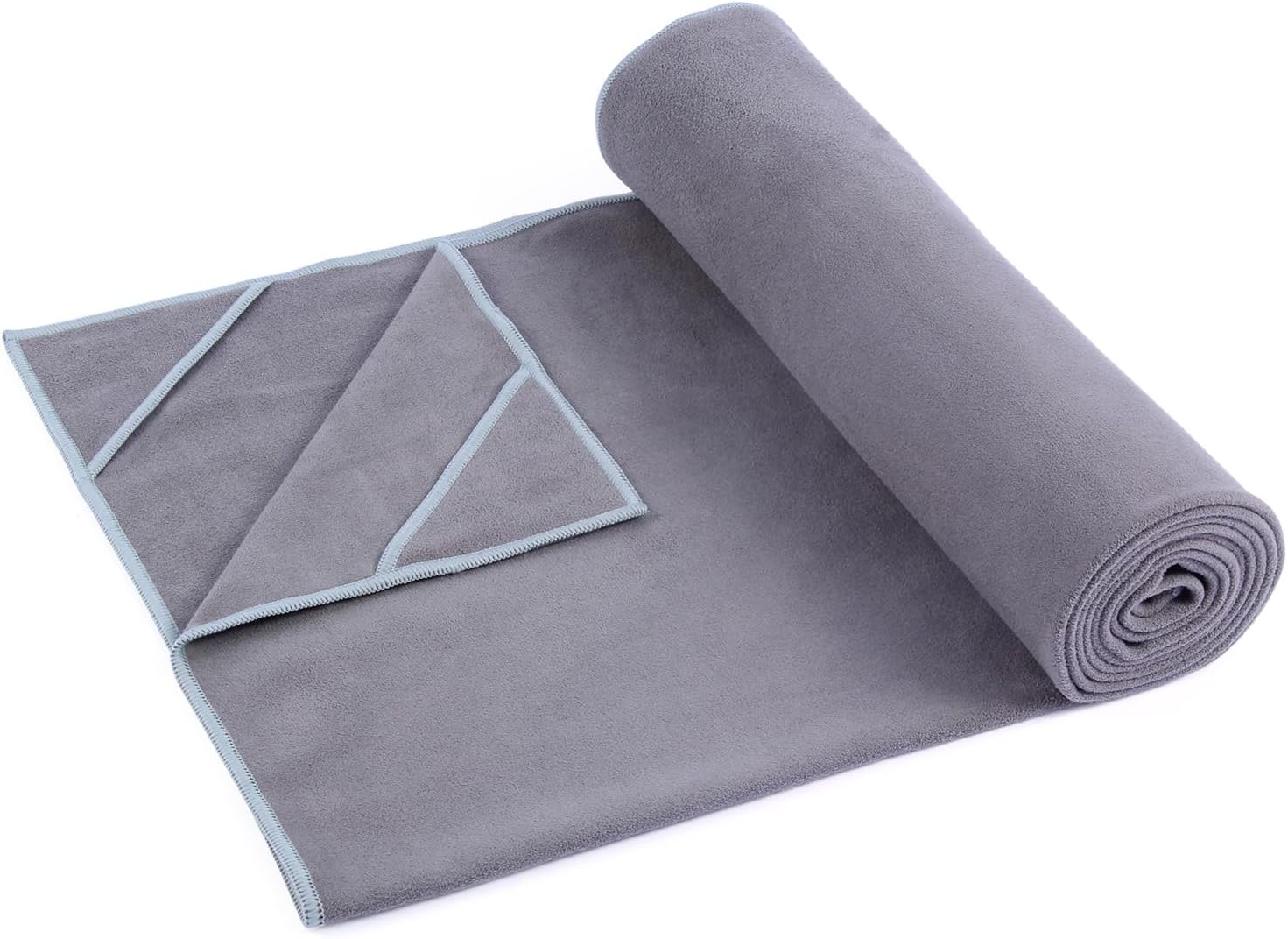 Non-Slip Microfiber Yoga Towel with Corner Pockets - Perfect for Hot Yoga!