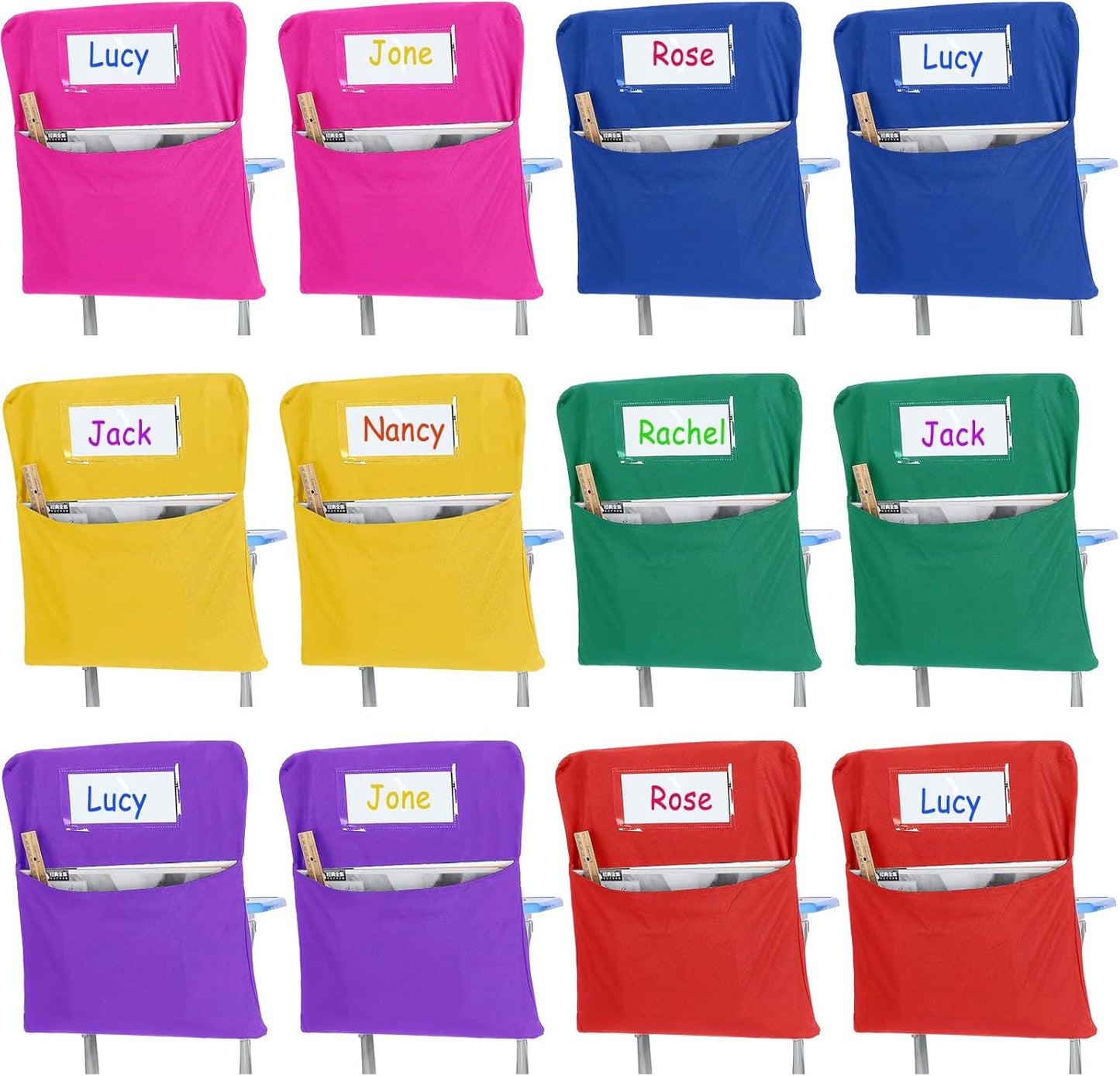 24 Pcs Chair Pockets for Classrooms - Organize Student Supplies