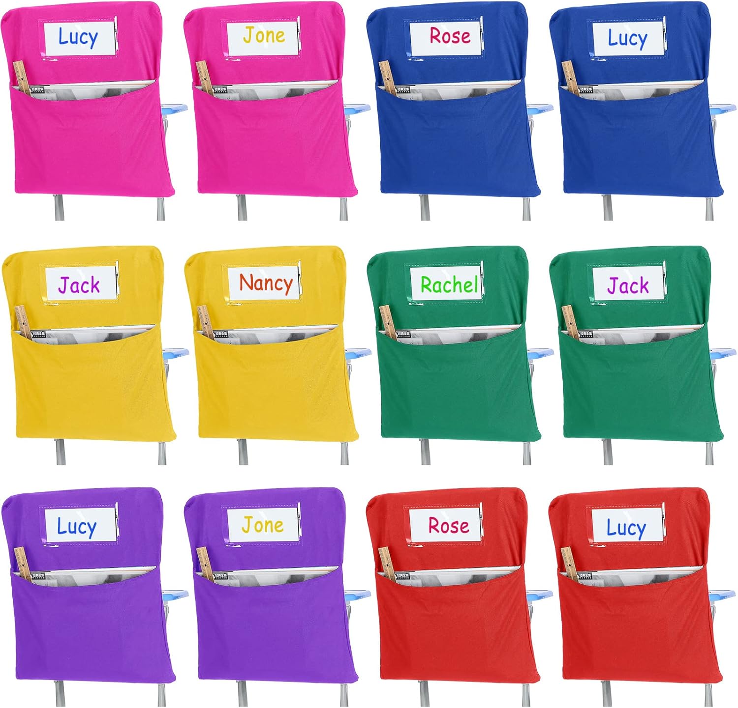 24 Pcs Chair Pockets for Classrooms - Organize Student Supplies
