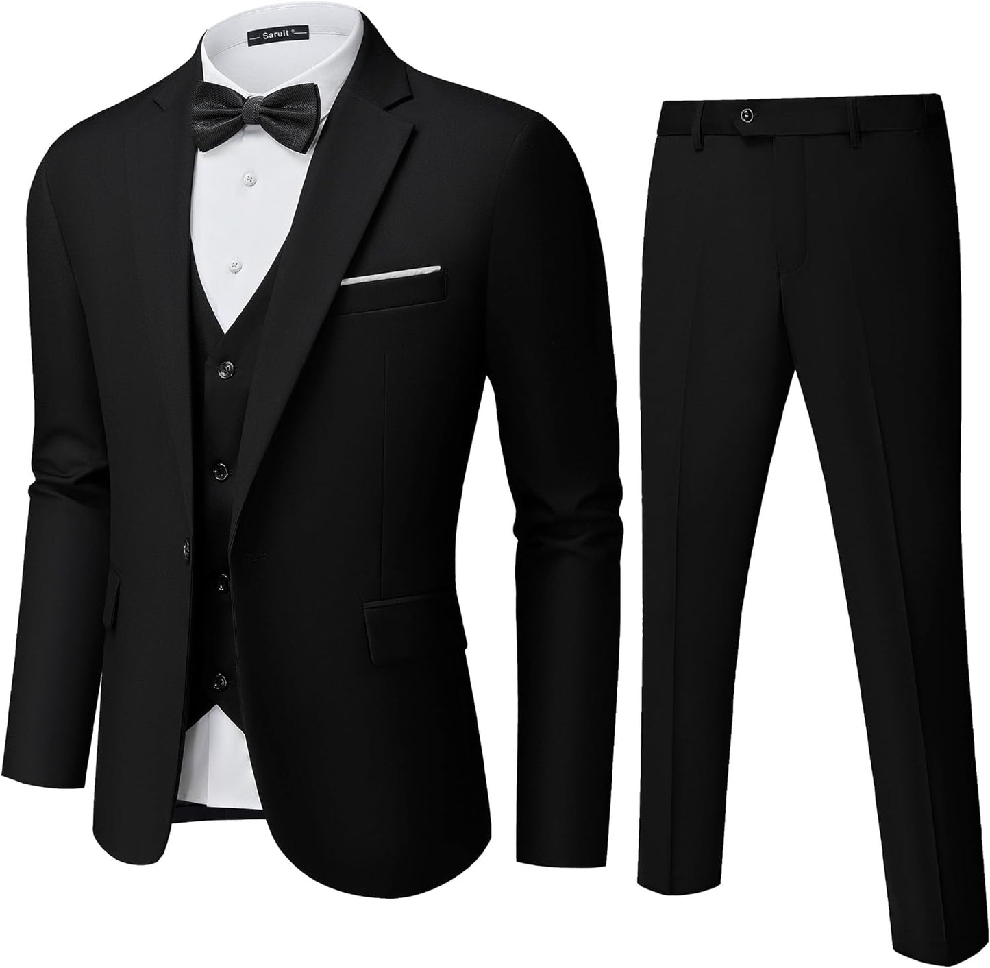 Mens Suit Tuxedo Set Slim Fit 3 Piece Blazer Vest Pants
