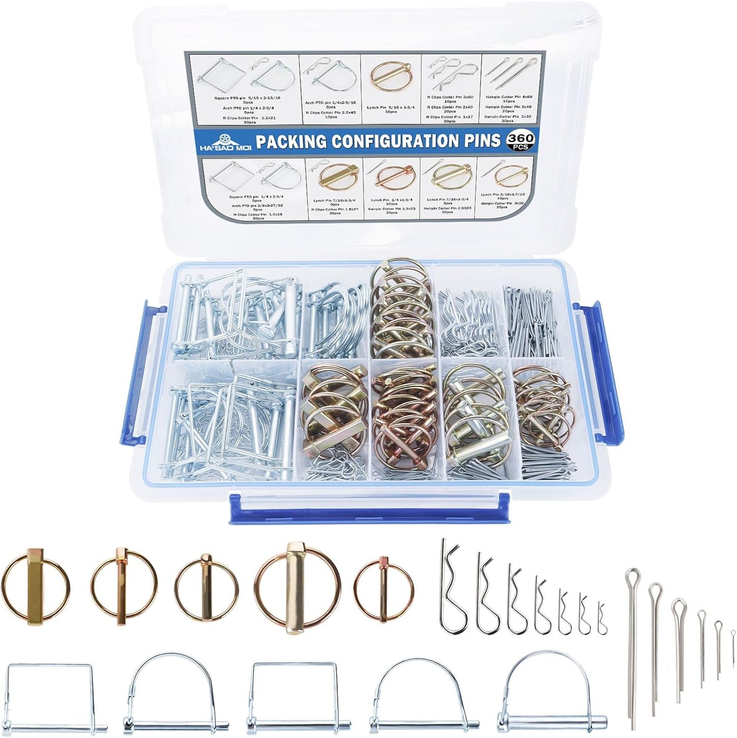 360Pcs Heavy Duty Pin Assortment Kit for Trucks and Trailers