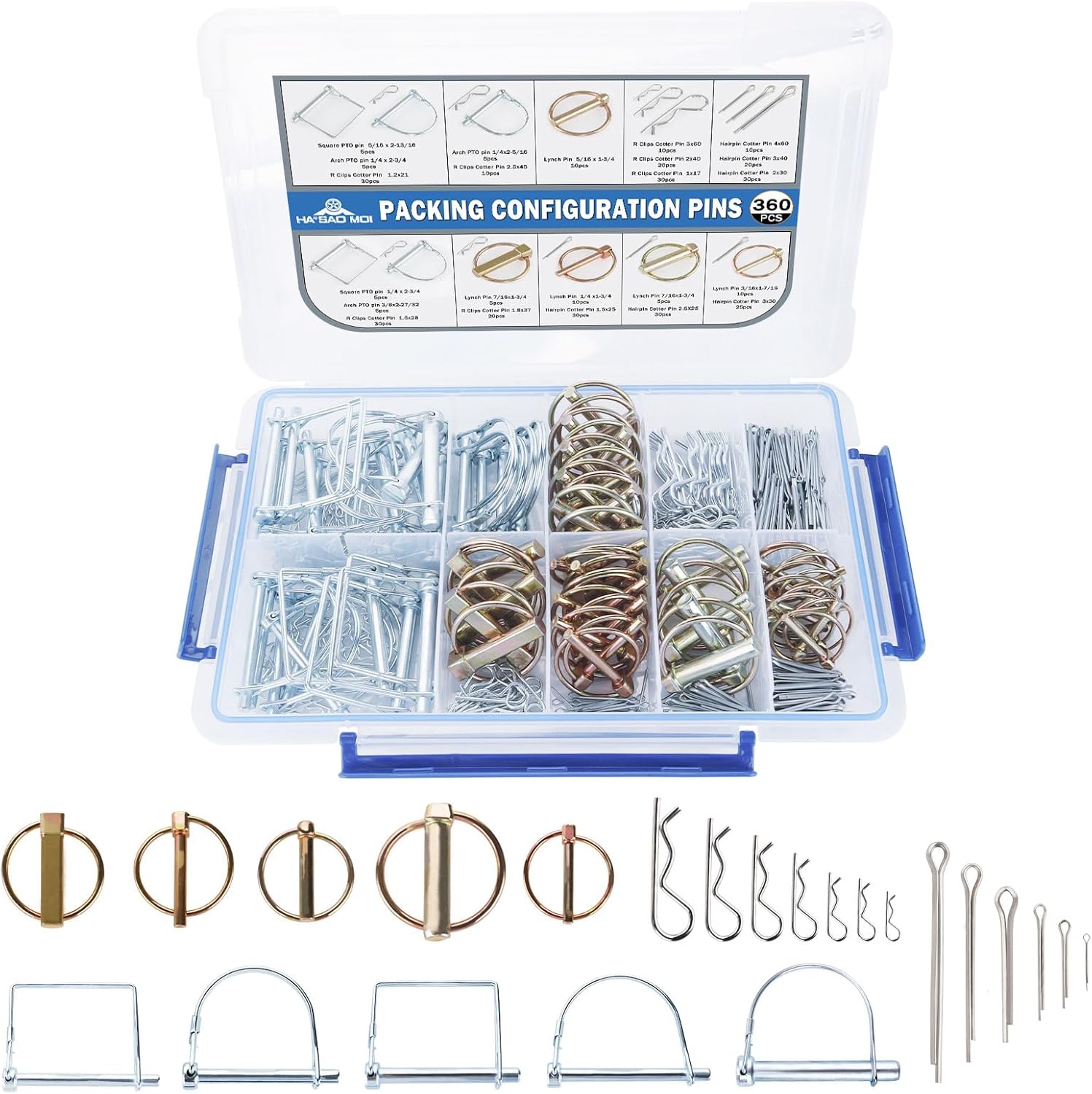 360Pcs Heavy Duty Pin Assortment Kit for Trucks and Trailers