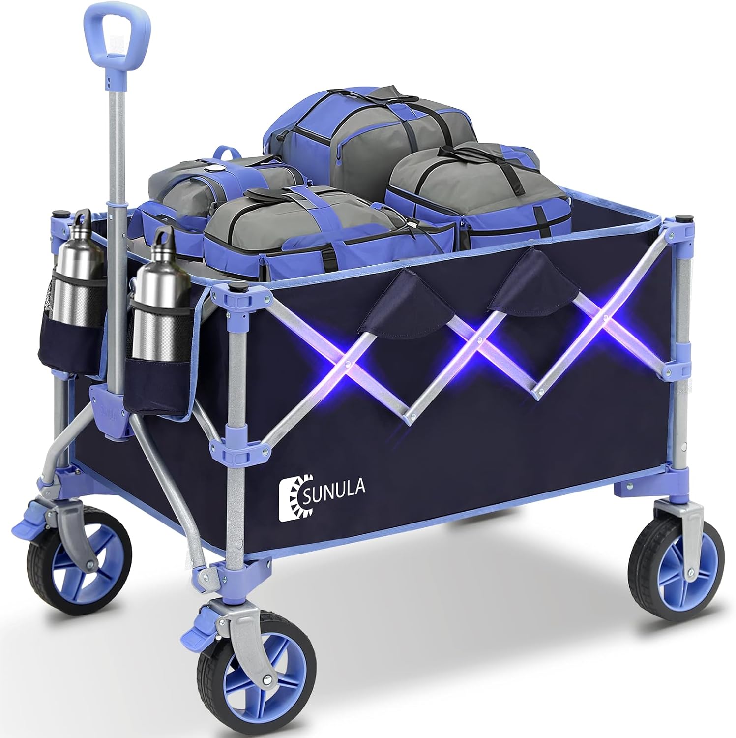 Collapsible Foldable Wagon Cart with 330lbs Capacity for All-Terrain