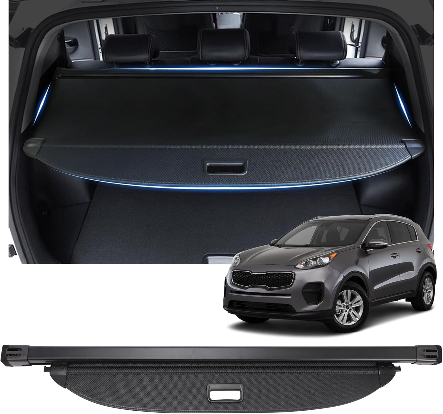 Cargo Cover for Kia Sportage 2017-2022 - Luggage Security Shield
