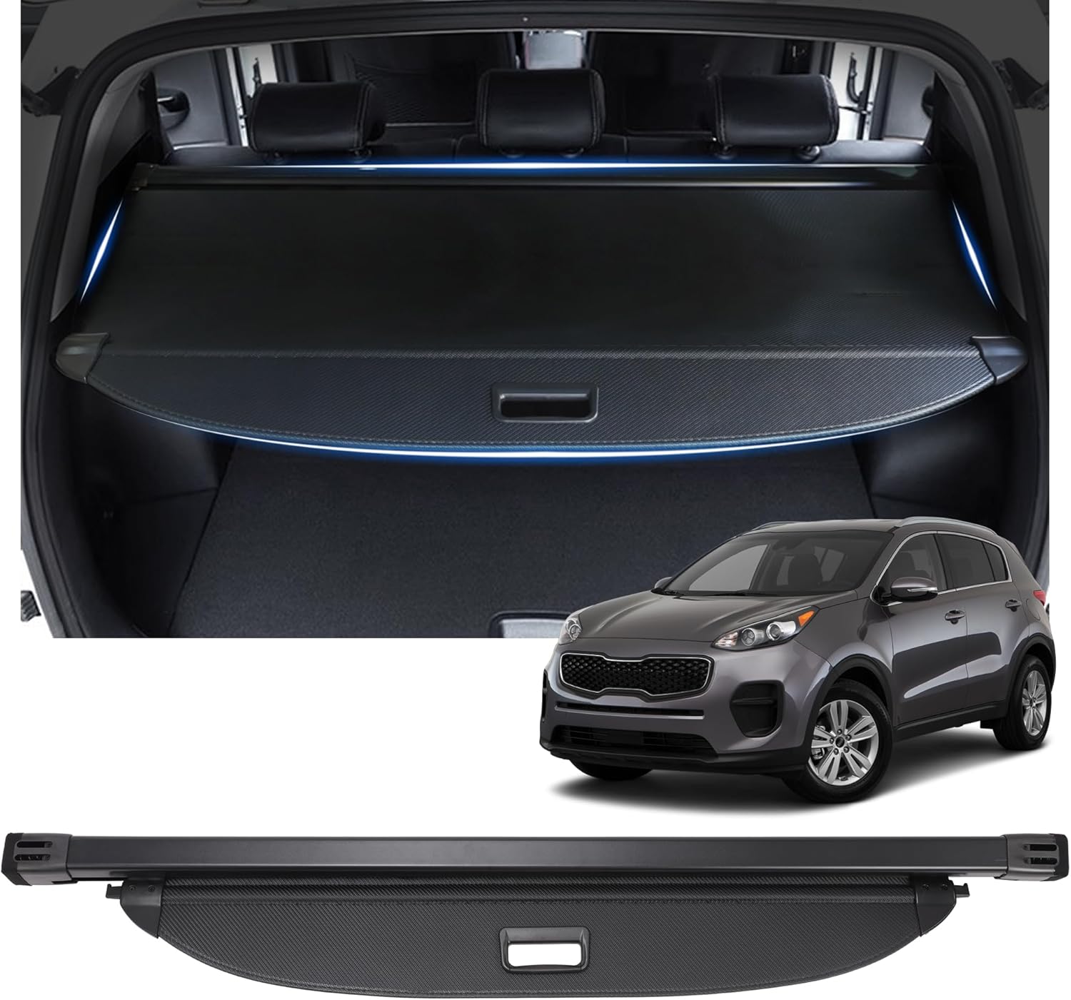 Cargo Cover for Kia Sportage 2017-2022 - Luggage Security Shield