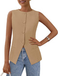 Women's Dressy Blazer Waistcoat Vest 2025 - Sleeveless Button Down