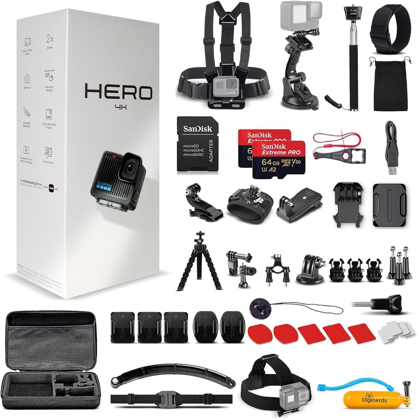 GoPro Hero Black Compact Waterproof Action Camera with 4K Video