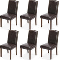 DUMOS Upholstered Dining Chairs Set of 6 - Modern PU Leather Seating