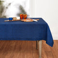 Royal Blue Linen Tablecloth 52 x 52 in - Pure Linen Table Throw