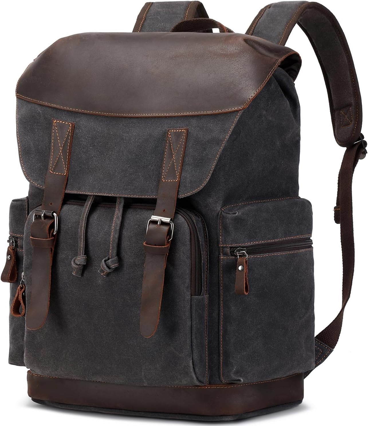 Nerlion Leather Backpack for Men - Vintage Travel Rucksack