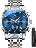 OLEVS Luxury Date Watch | Waterproof Stainless Steel | Luminous Green/Blue/Black Dial - 35 characters