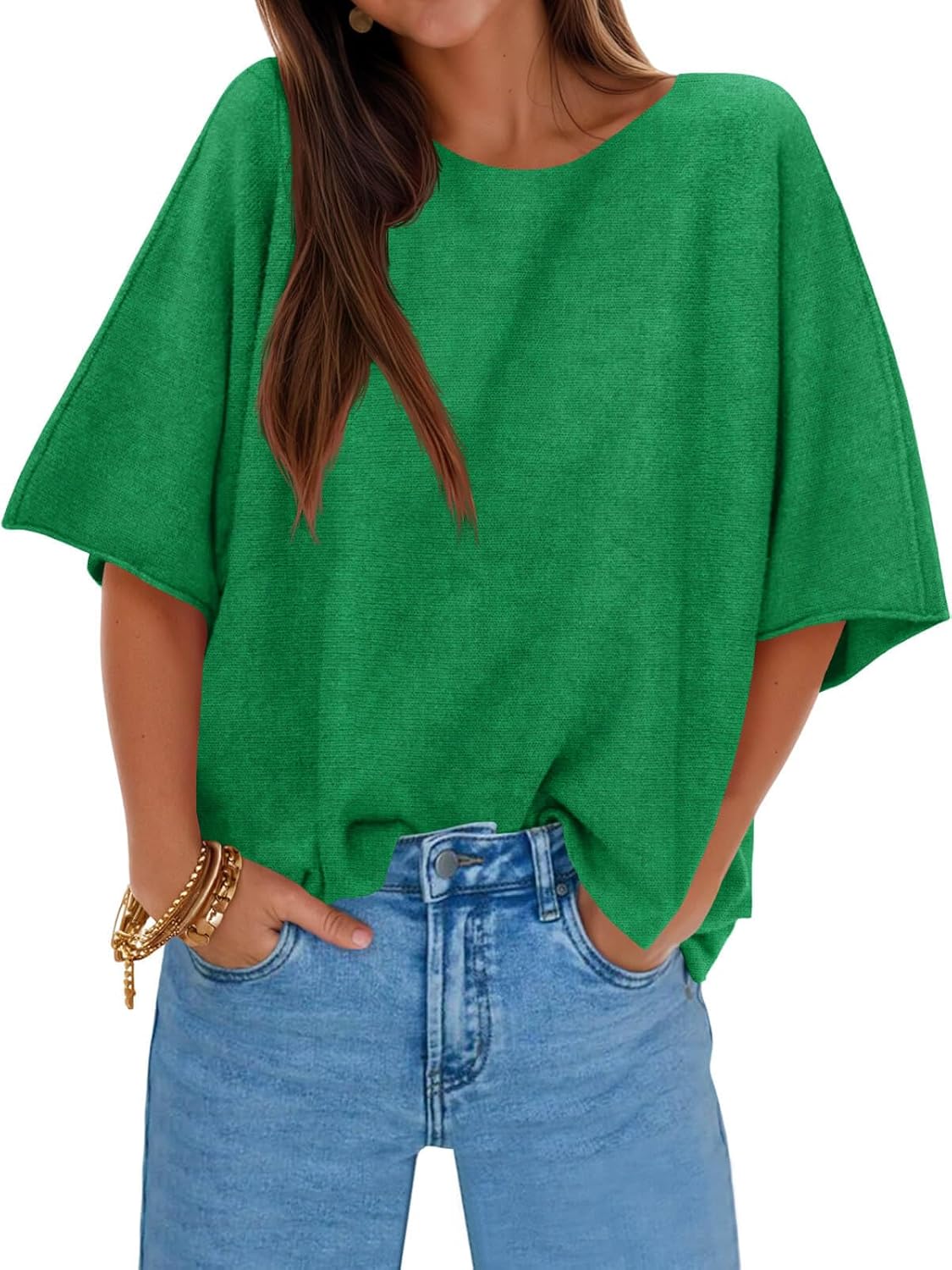 Cicy Bell Womens Half Sleeve Sweaters for Trendy Casual Style
