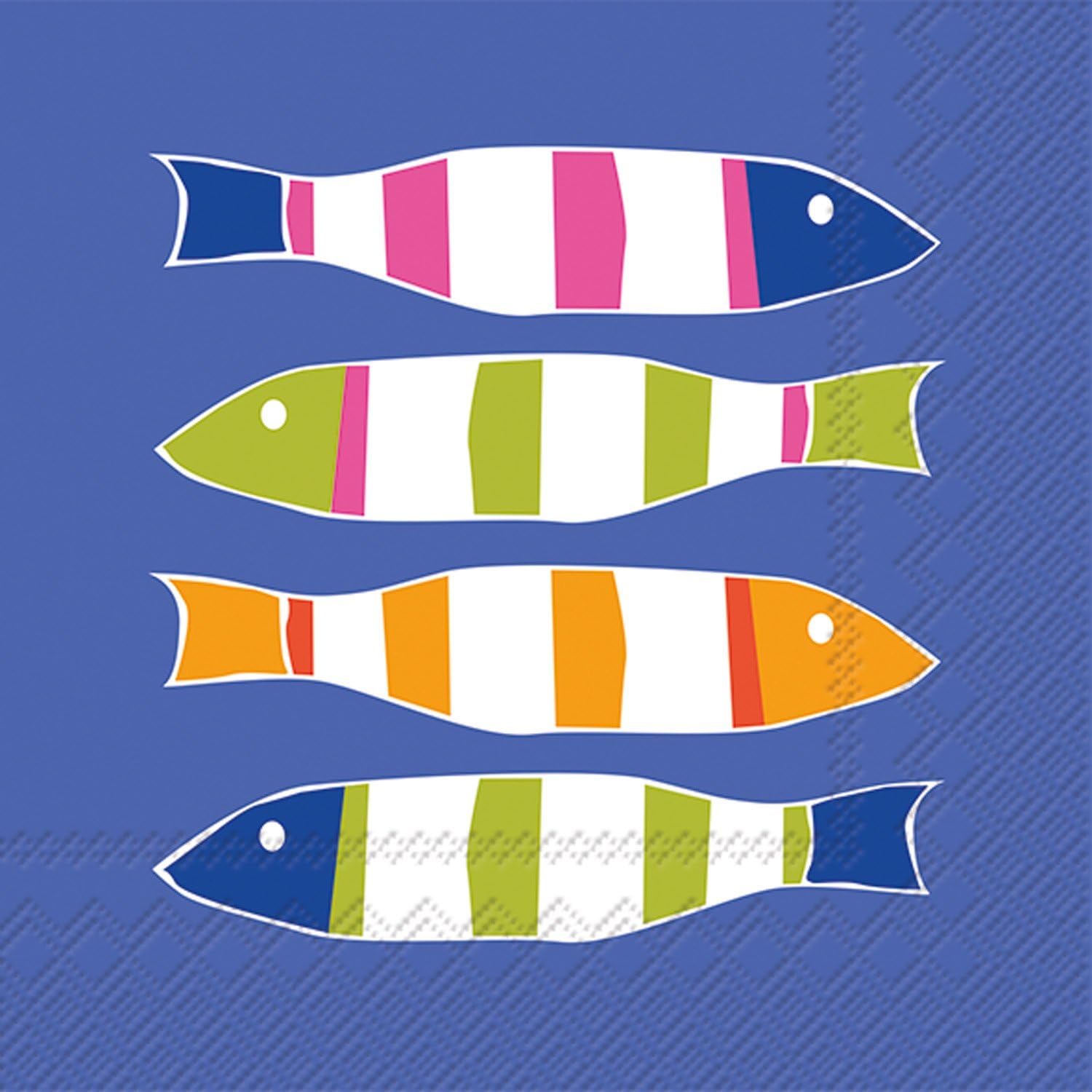 Stripers print cocktail napkins: 3-ply, 5x5, 20-pack