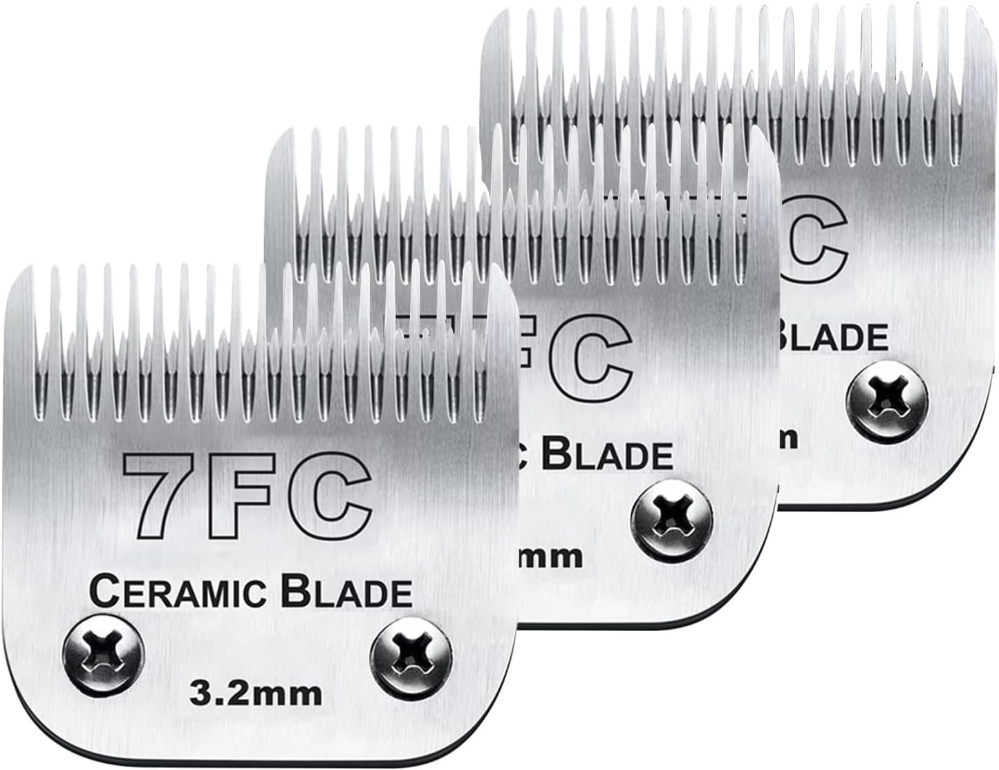 3PCS 7FC Dog Grooming Blades for Andis Oster Wahl Clippers