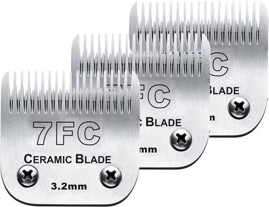 3PCS 7FC Dog Grooming Blades for Andis Oster Wahl Clippers