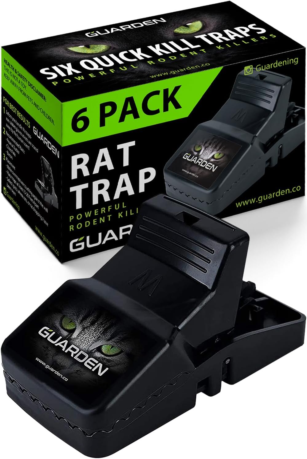 Guarden Rat Trap Six Pack - Powerful Snap for Quick Kills