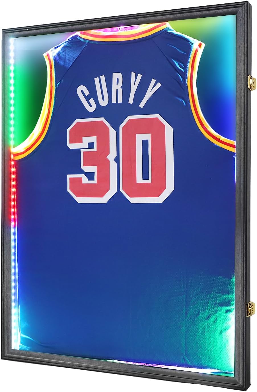 Lockable Jersey Display Case with LED Lights for Sports Gear