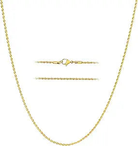 KISPER 18k Gold Hip Hop Rope Chain Necklace for All Occasions
