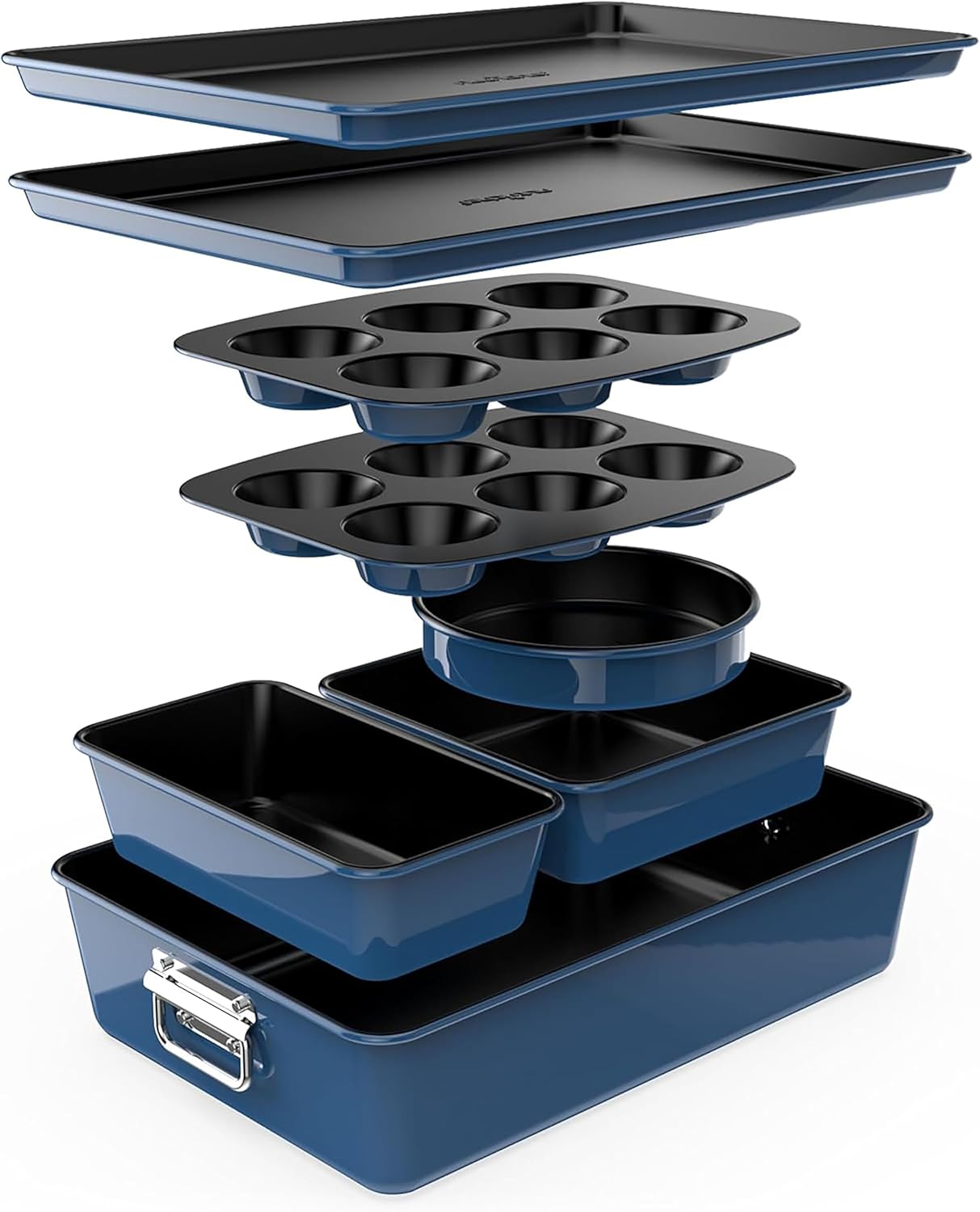 NutriChef 8-Piece Nonstick Bakeware Set for Effortless Baking