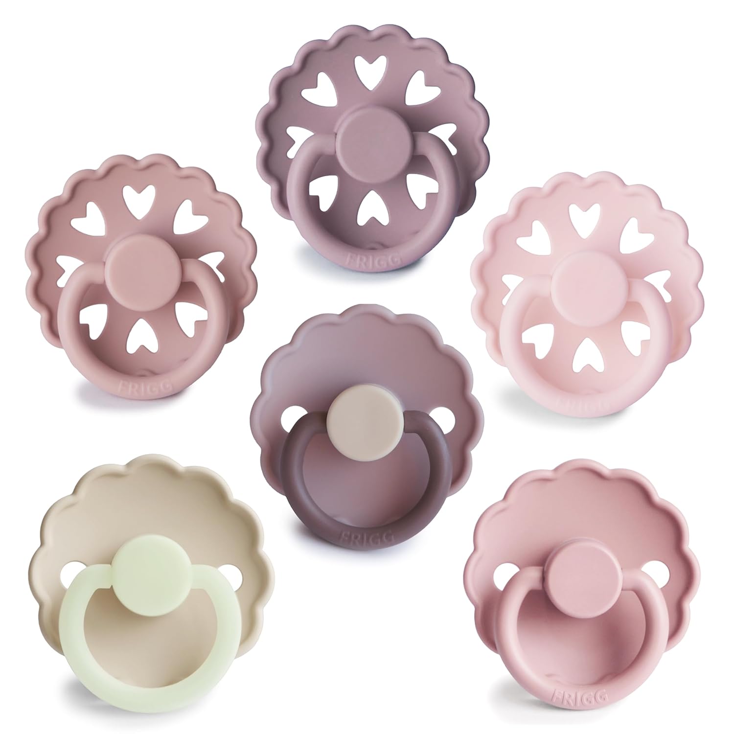 FRIGG SilkySoft Silicone Baby Pacifier 6-Pack for Comfort
