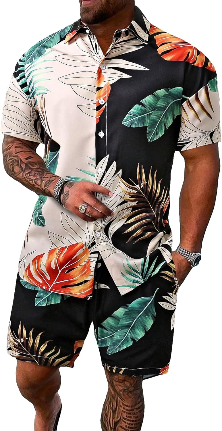 GORGLITTER Men's Vacation Beach Outfits for Stylish Comfort