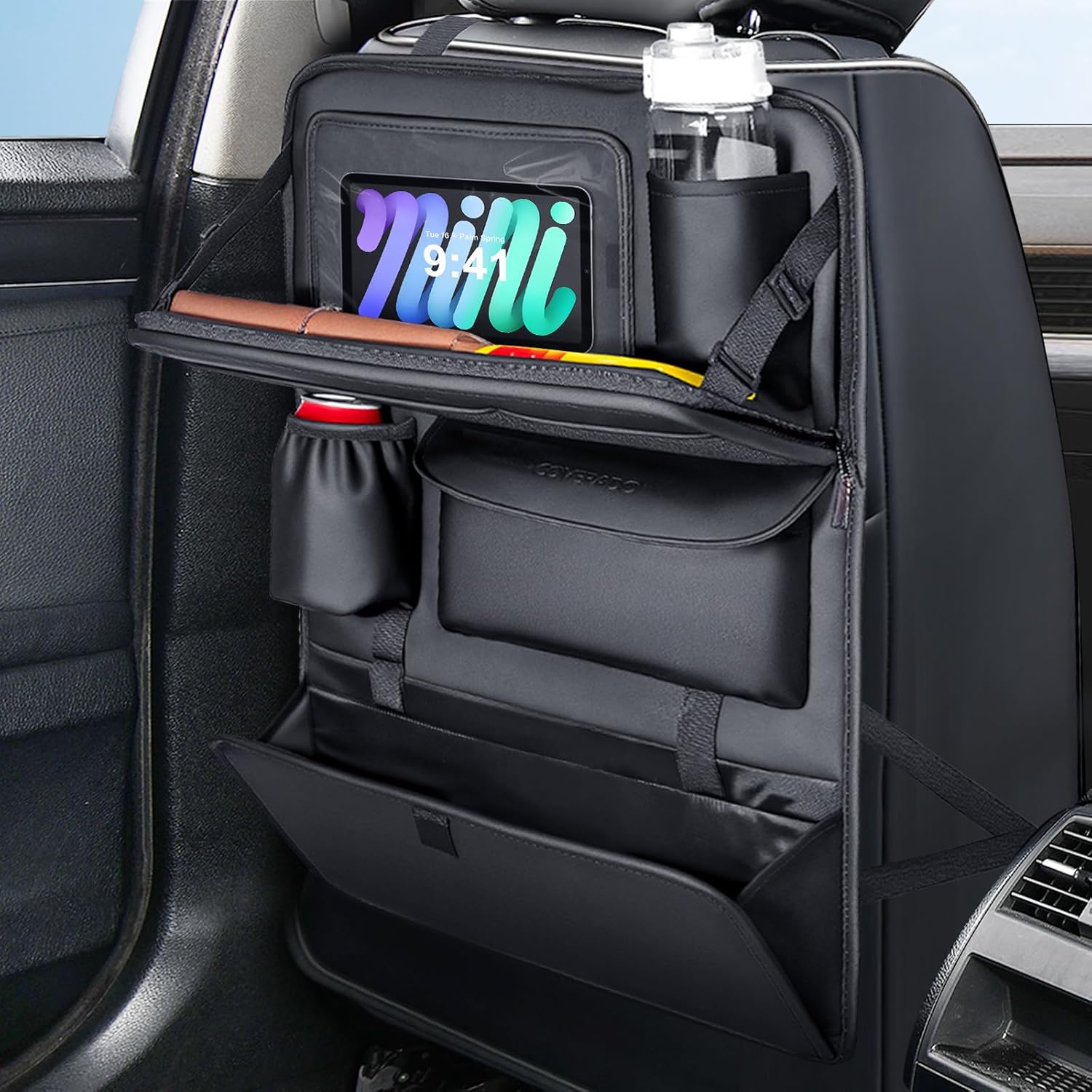 Coverado Backseat Car Organizer with Premium Nappa Leather