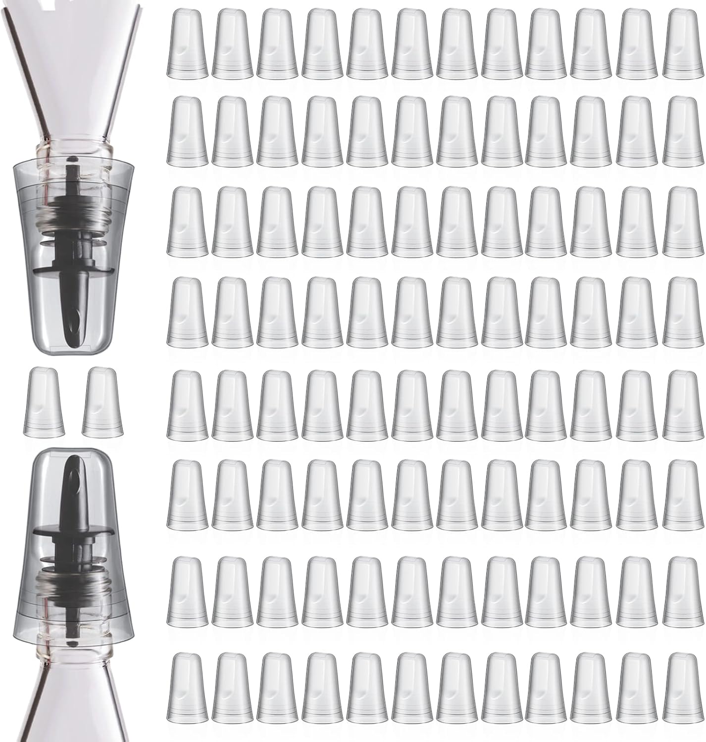 Chengu 100 Pieces Liquor Bottle Toppers for Home Bar Use