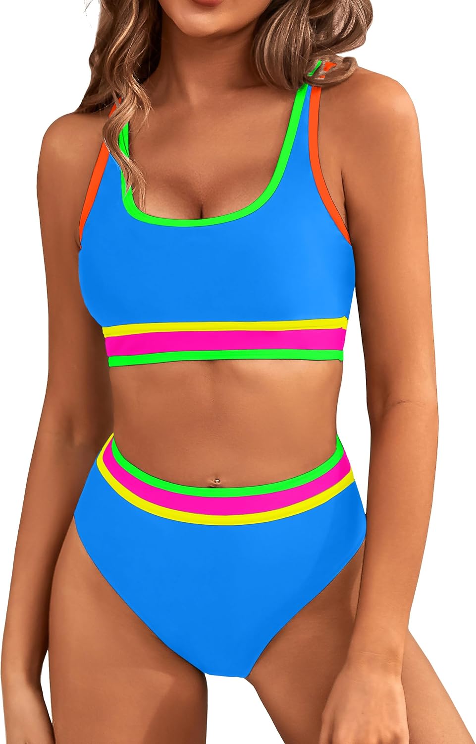 BMJL Women's High Waisted Bikini Sets for Sporty Summer Fun