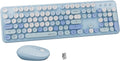 Colorful Wireless Keyboard and Mouse Combo - Full-Sized Office Kit