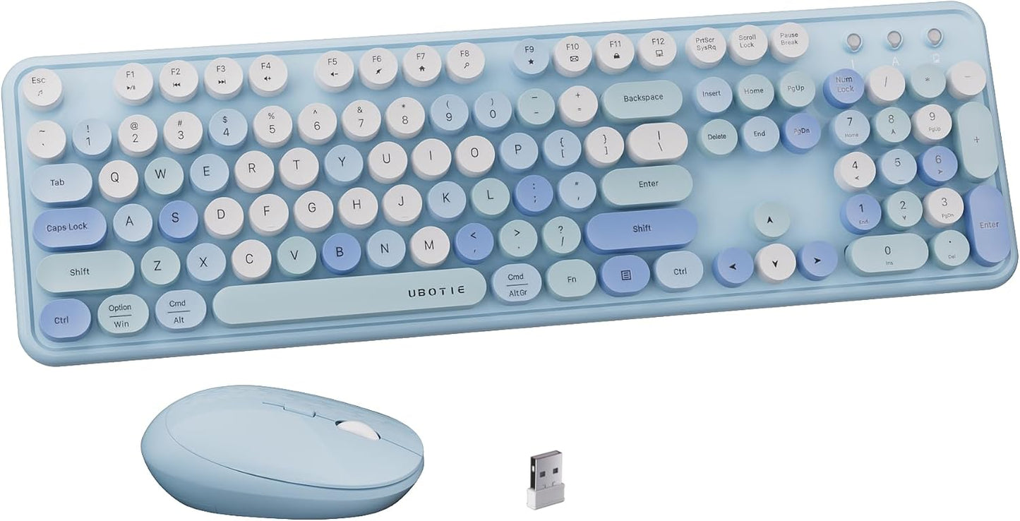 Colorful Wireless Keyboard and Mouse Combo for Vibrant Workspaces