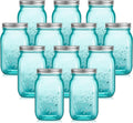 Colored Mason Jars 12 Pack 16 oz Teal Pint Canning Jars - Stylish