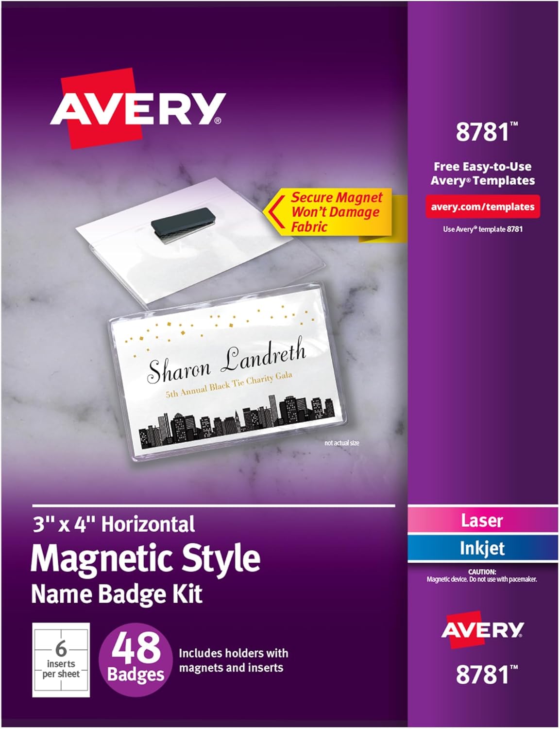 Customizable Name Badges with Secure Magnet Holders for Events