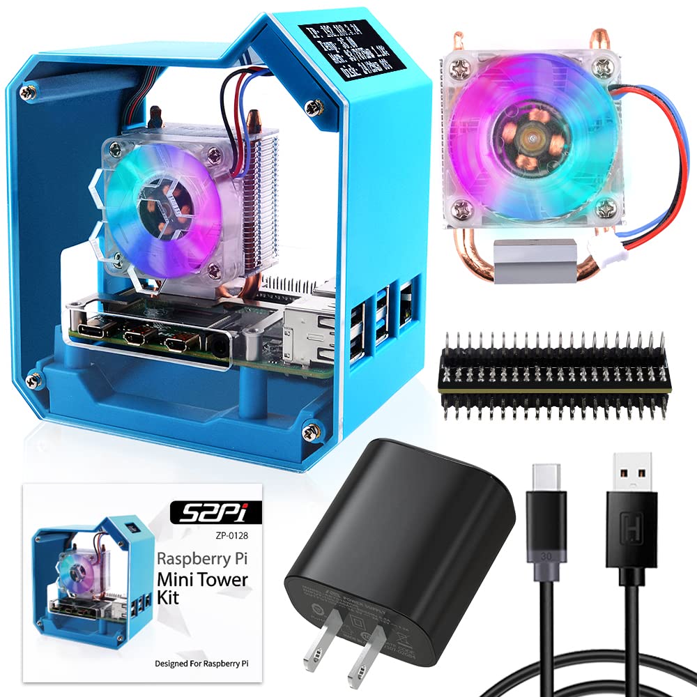 GeeekPi Mini Tower Kit for Raspberry Pi 4 with OLED Display