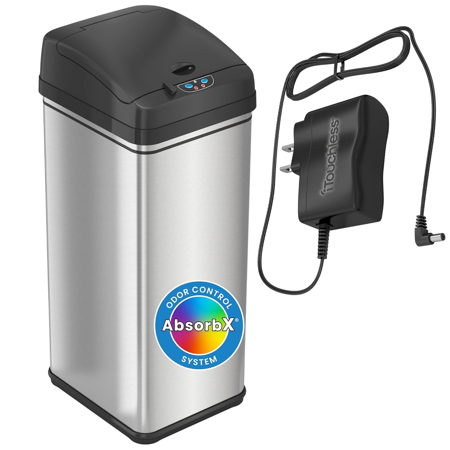 iTouchless 13 Gallon Sensor Trash Can with Odor Filter Features