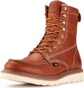 8in Wedge Moc Toe Work Boots for Men - Goodyear Welt, Soft Toe