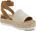 Soda Topic Open Toe Buckle Ankle Strap Espadrilles (Style D249)