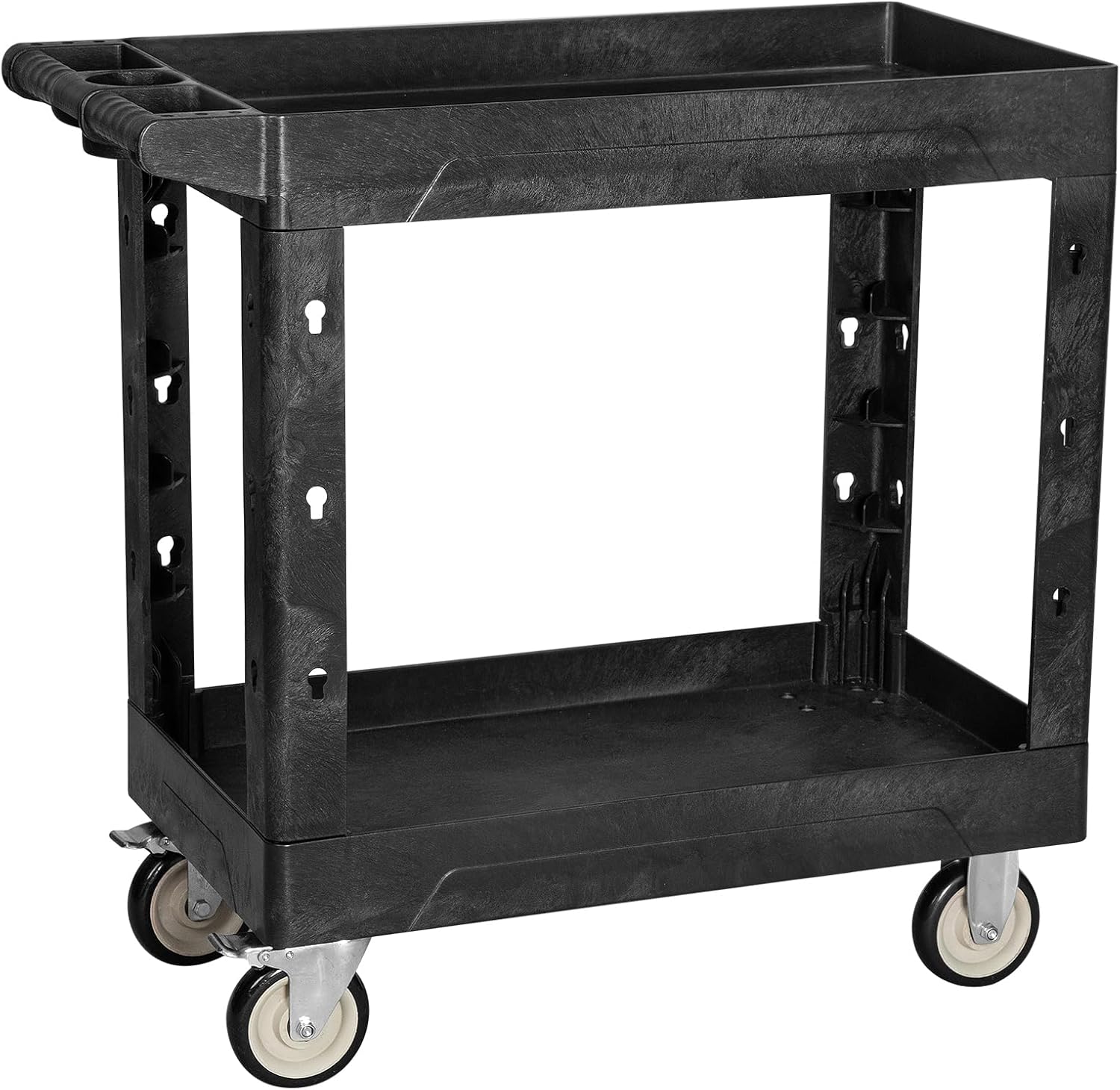 Service Utility Plastic Tool Cart with Heavy Duty Wheels