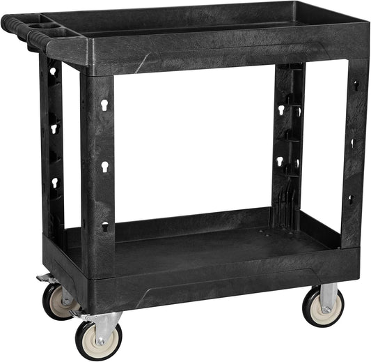 Service Utility Plastic Tool Cart with Heavy Duty Wheels