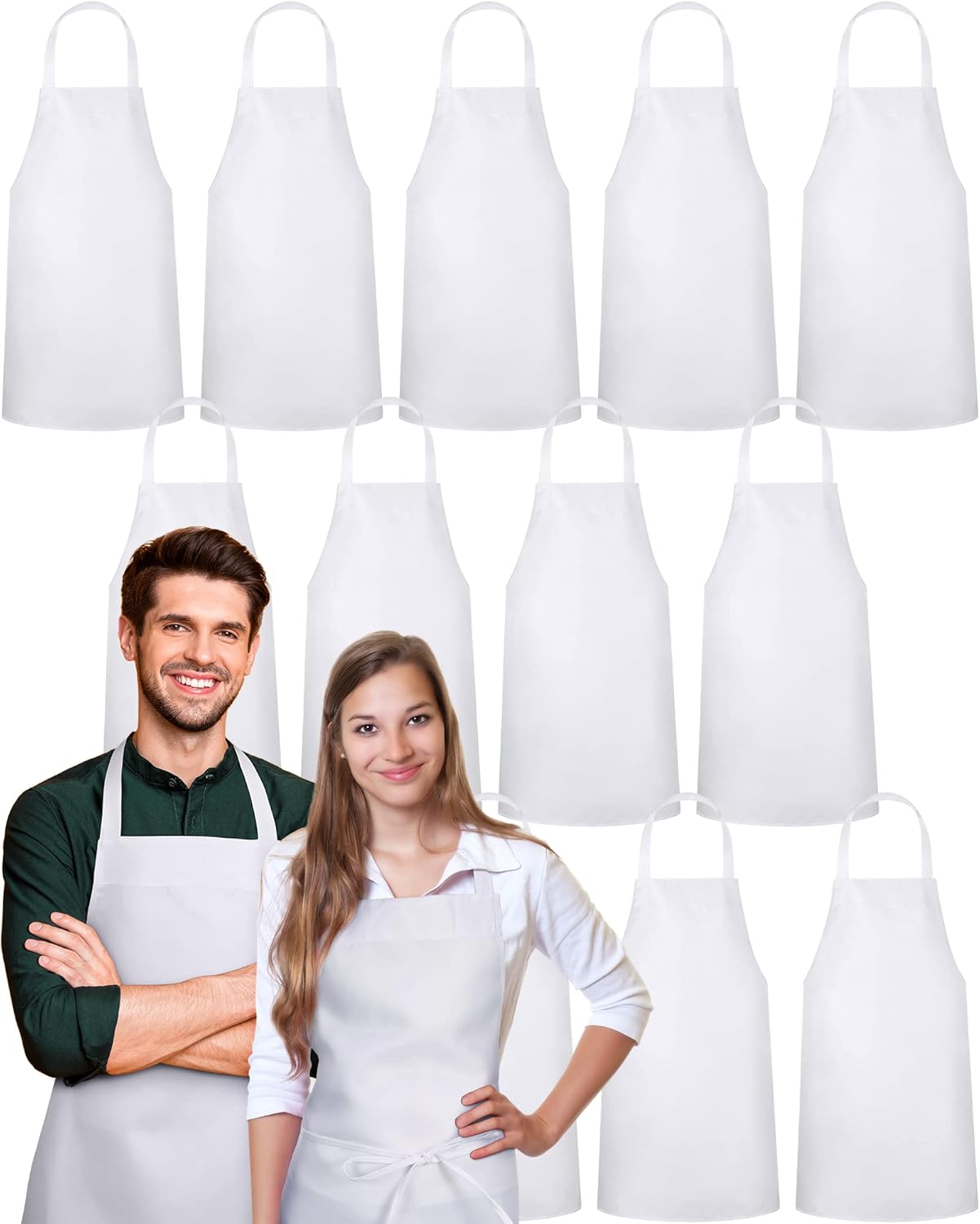 Foaincore 36 Pack Bib Aprons for Adults - Machine Washable