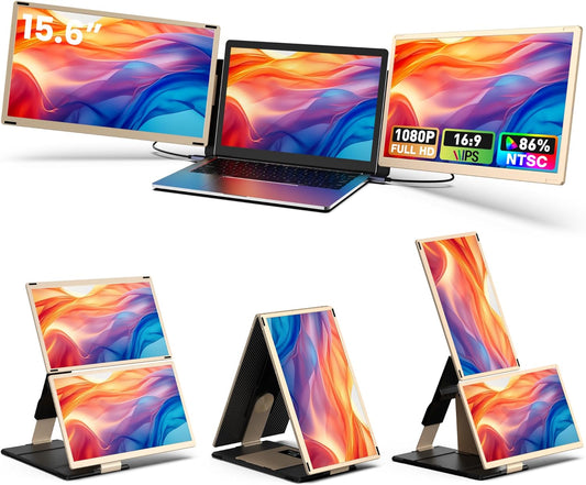 FLYTOCCA 15.6'' Triple Portable Monitor - Expand Your Workspace!
