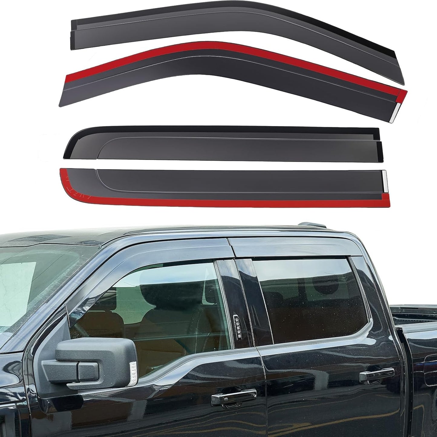 JOYTUTUS Low Profile Vent Visor for 2015-2024 Ford F150 Models
