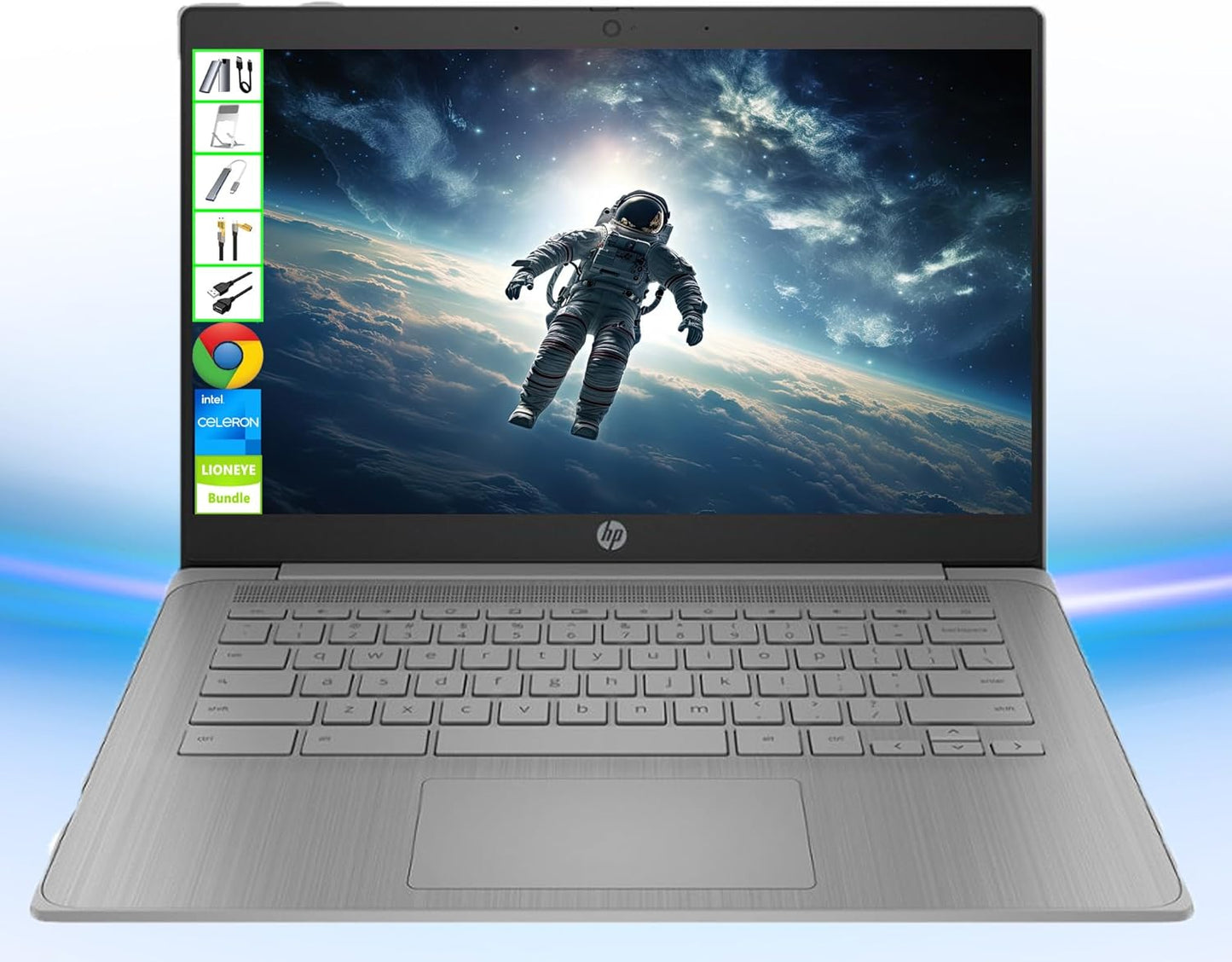 HP 14 HD Chromebook Laptop with 256GB Storage and Accessories