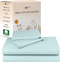 Queen Sheet Set - 100% Cotton Sateen Queen Sheets with Deep Pockets
